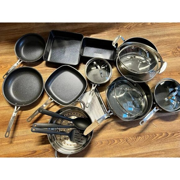 Granitestone 20 Pc Complete Pots and Pans Set Non Stick, Cookware Set with Deep - Picture 1 of 12